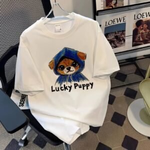 China Selected white T-shirt with puppy print