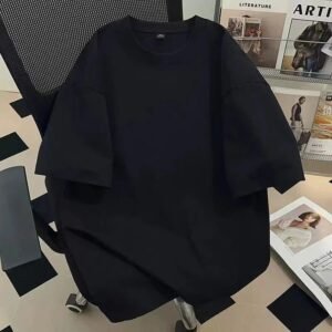 China Selected simple style black T-shirt