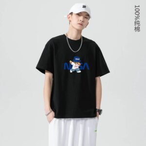 China Selected cartoon-style black T-shirts