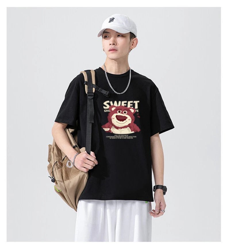 China Selected cartoon-style black T-shirt