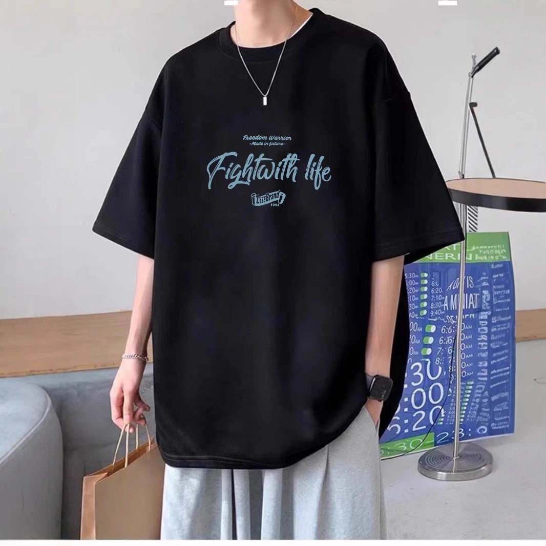 China Selected black trendy brand T-shirts