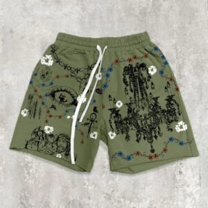 China Selected Dark Style Olive Green Shorts
