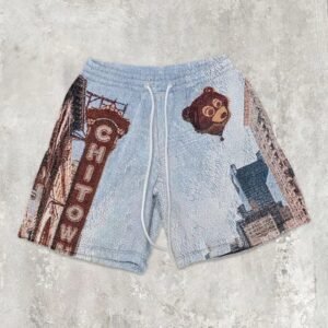 China Selected Bear Print Shorts