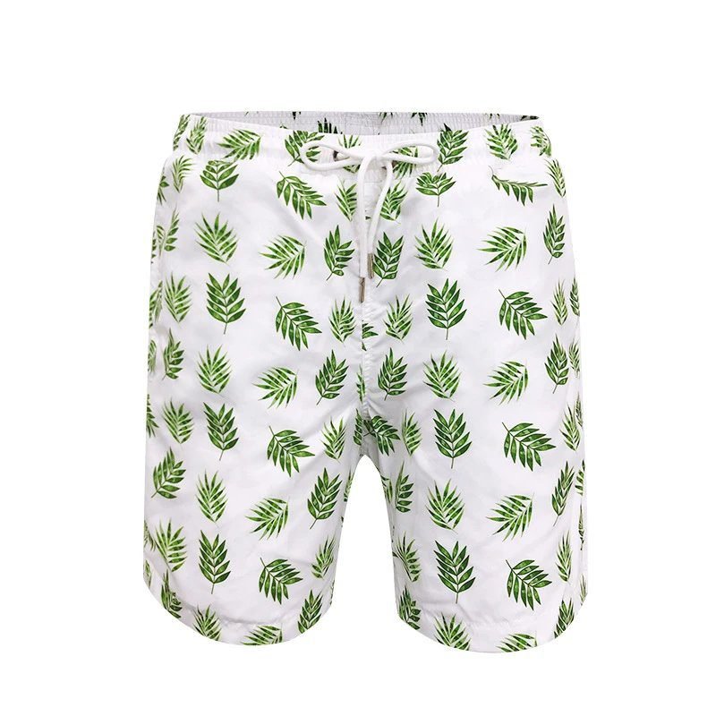 China Selected Green Leaf Print Shorts