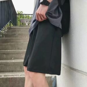China Selected Simple Style Black Shorts