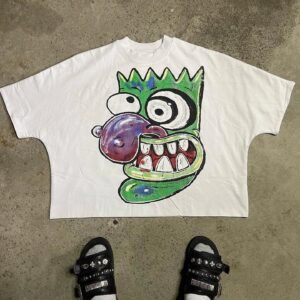 Cartoon-style white T-shirt for billionaires