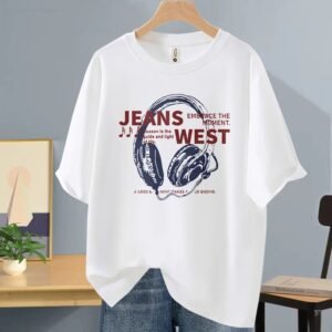 China Selected letter - printed white T - shirt