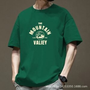 China Selected retro-style green T-shirt