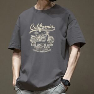 China Selected California retro gray T-shirt