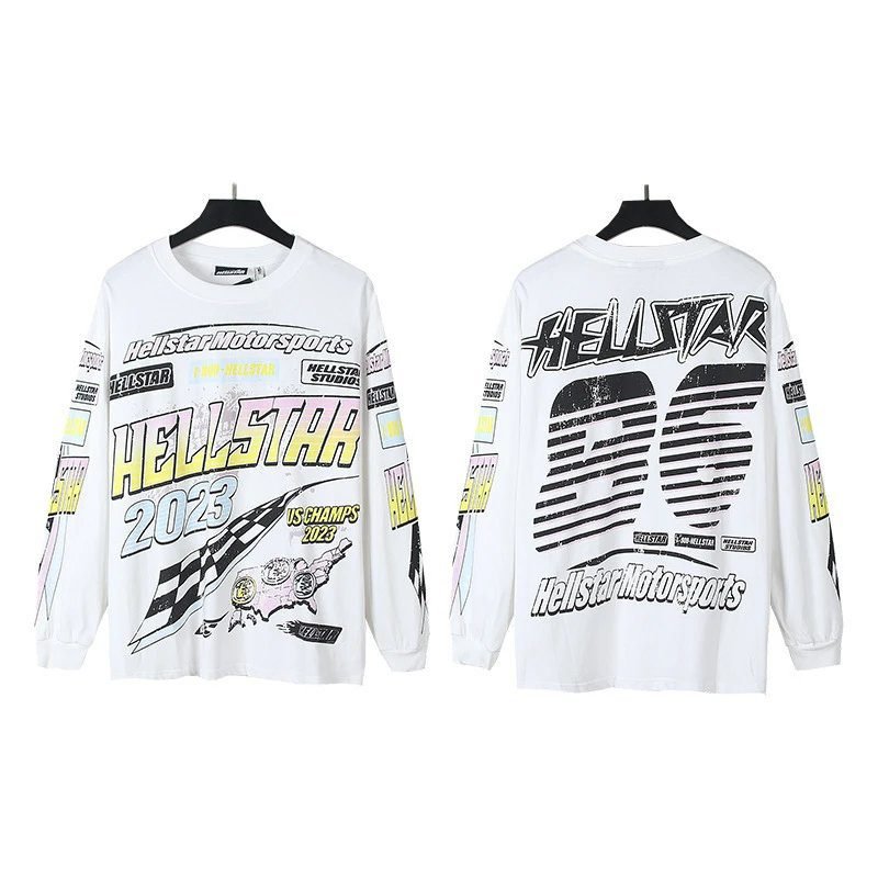 Hellstar Racing Style White Sweatshirt