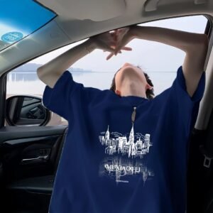 MUXIAOFEI City Style Blue T-shirt