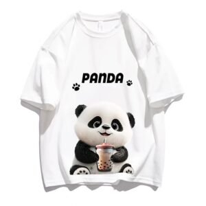 China Selected Panda series cute style white T-shirt