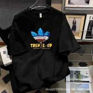 Adidas graffiti-style black T-shirt