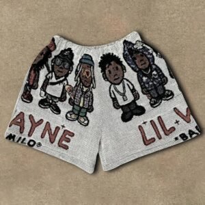 Cartoon-style white shorts from China Selected