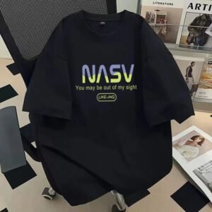 China Selected letter-printed black T-shirt