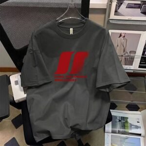 China Selected letter-printed grey T-shirt