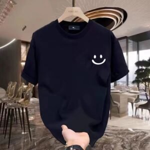 YZBMC Smiling Face Simple Style T-shirt
