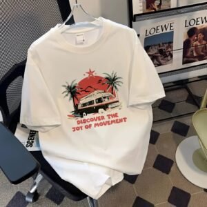 China Selected retro style white T-shirt