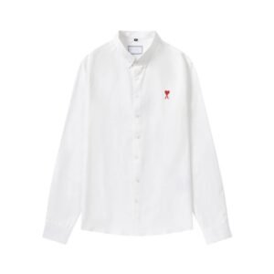 AMI Embroidered White Shirt with Love Design