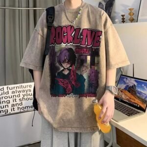 China Selected Rock Style Khaki T-shirt