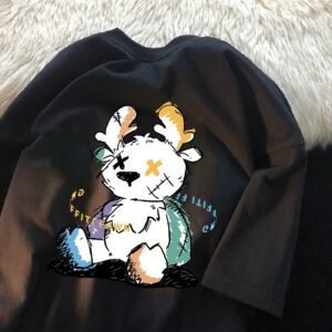 China Selected cartoon trendy brand black sweatshirt