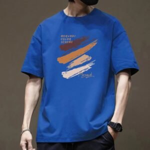China Selected graffiti-style blue T-shirts