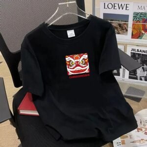 China Selected national tide style black T-shirt