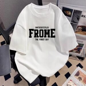 China Selected alphabet style white T-shirt.