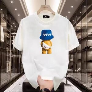 YZEE-MC Bear Print White T-shirt