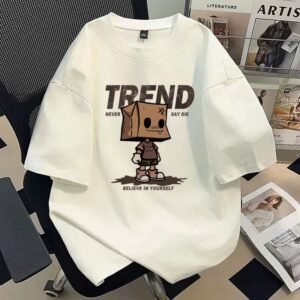 China Selected cartoon-style white T-shirt