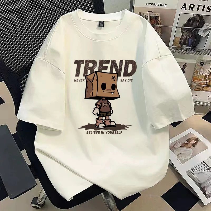 China Selected cartoon-style white T-shirt