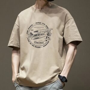 China Selected Flight Series retro-style khaki T-shirt