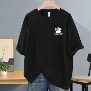 China Selected cartoon-style black T-shirts