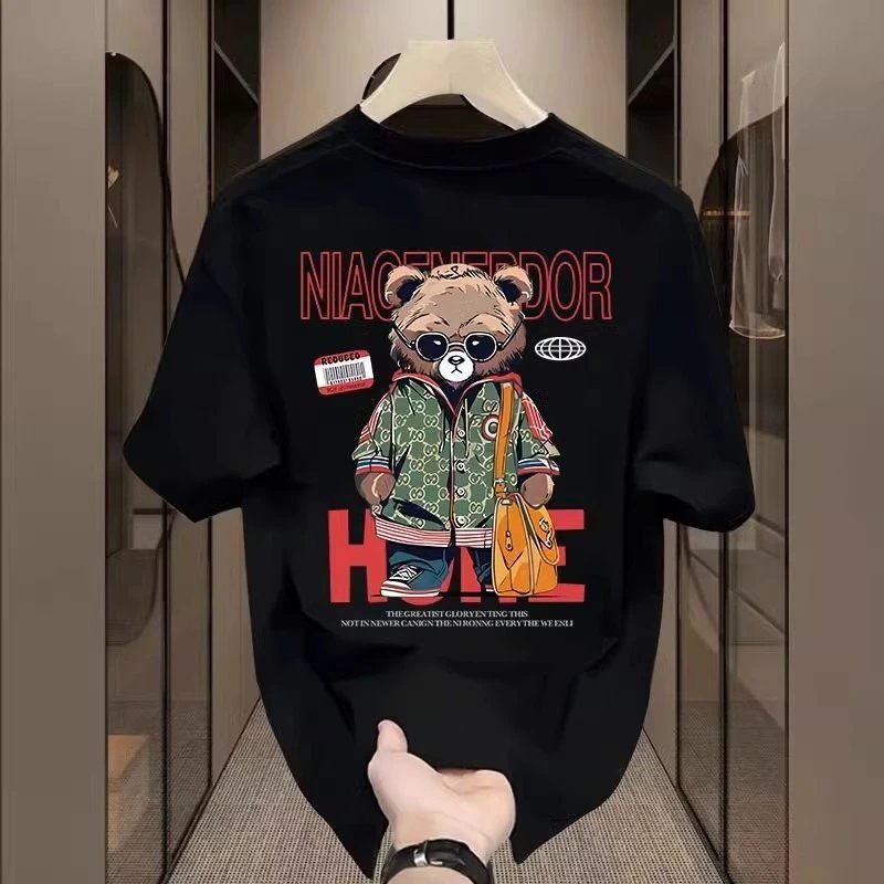 China Selected cartoon bear black T-shirt
