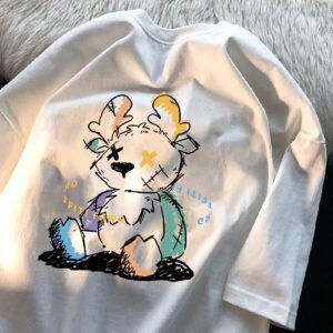 China Selected with cartoonish and fun white T-shirts