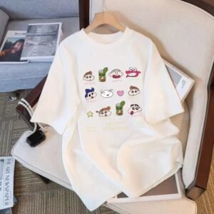 China Selected cartoon pattern white T-shirt