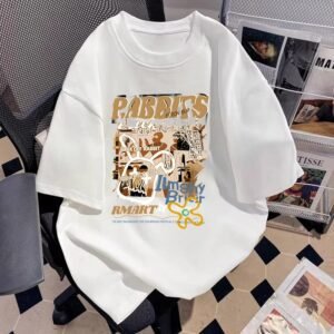 China Selected cartoon - printed white T - shirt