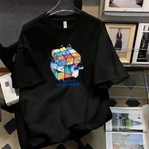 China Selected Rubik's Cube print black T-shirt