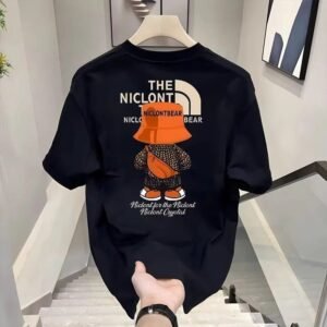 Niclon Bear Series Trendy and Cool Style Black T-shirt