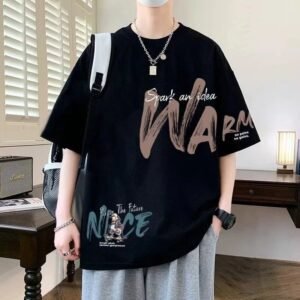 China Selected black graffiti-style T-shirts