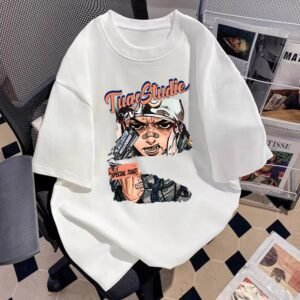 TuacStudio Trendy and Cool Style White T-shirt