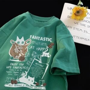 China Selected cute cat fun style T-shirt