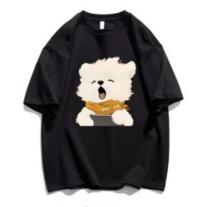 China Selected cute pet style black T-shirt