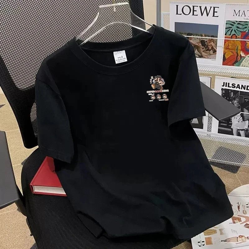 China Selected cartoon-style black T-shirts