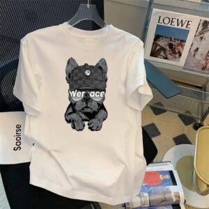 China Selected cute pet trendy and cool white T-shirt