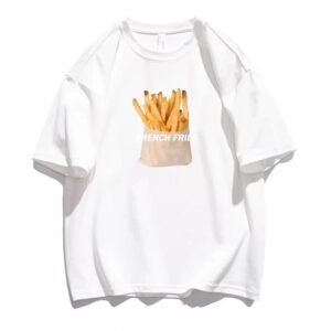 China Selected French fries style white T-shirt