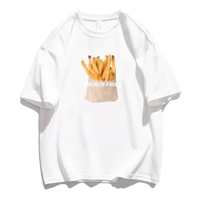 China Selected French fries style white T-shirt