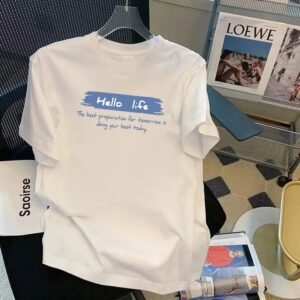 China Selected simple style white T-shirts