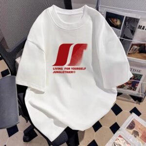 White T-shirt with JUNGLETIGER letter print