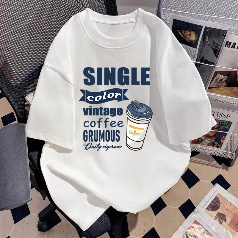 China Selected retro-style white T-shirts